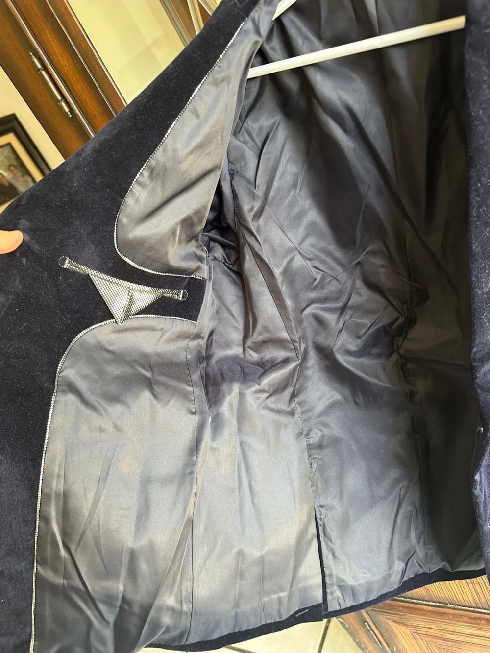 Boy's Velvet Blazer - Navy Blue size 10
